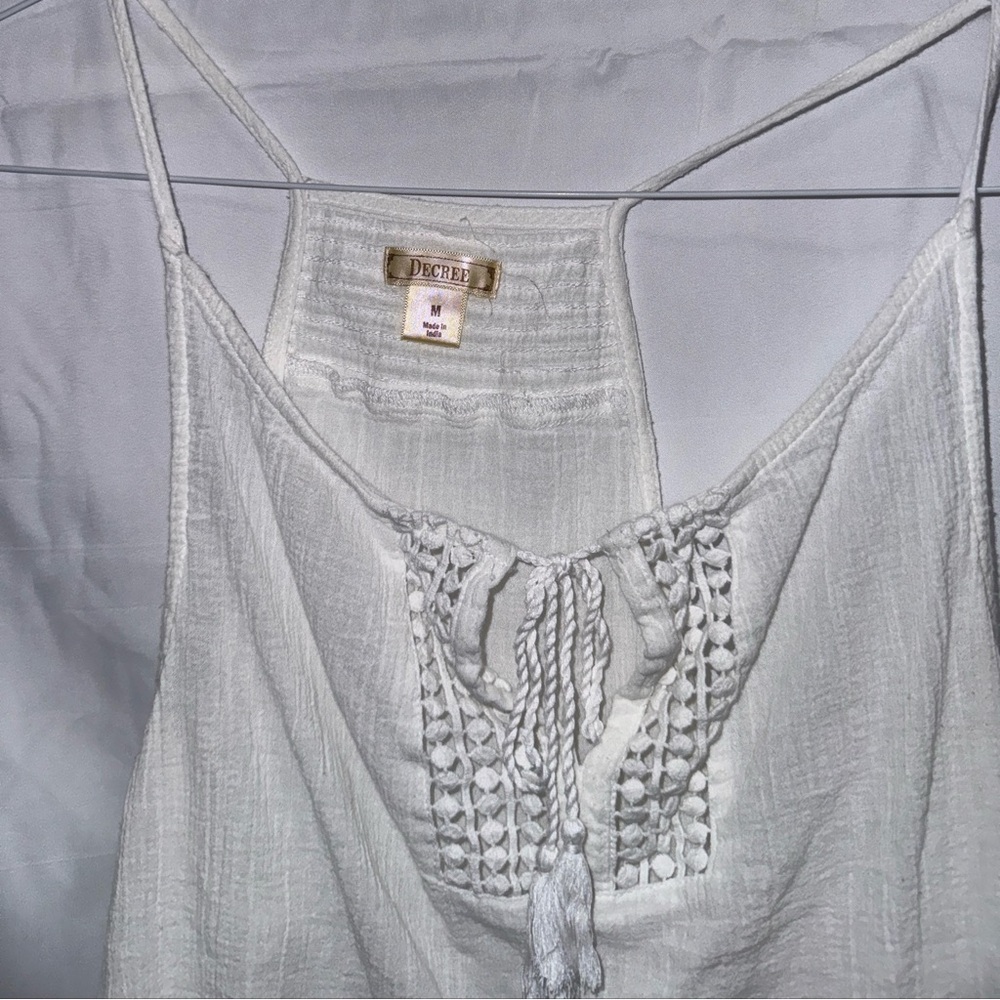 Decree Womens m Cami Tank White Cotton
